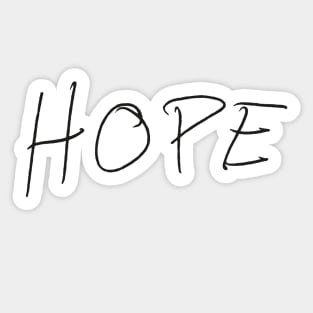 Hope - Rob Benedict Handwriting - black font Sticker